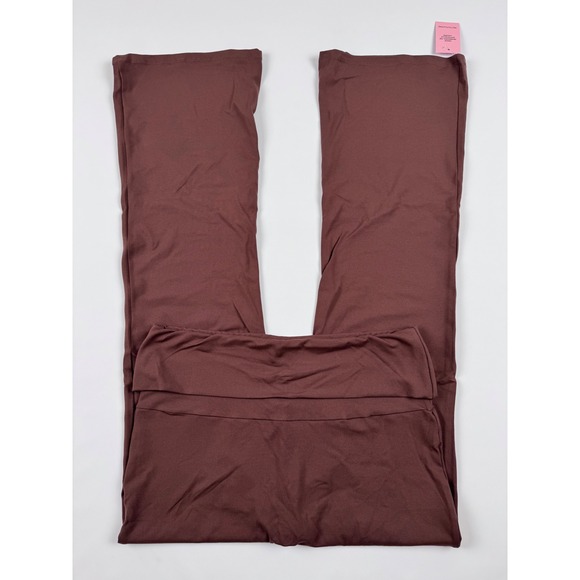 PLT Shape Brown Stretch Sculpted Foldover Waist Flare Trousers - Size 12 NWT - Picture 5 of 10